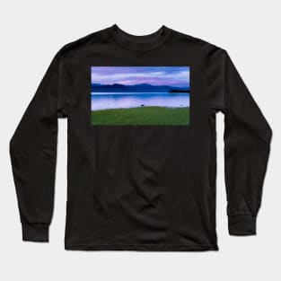 Calm sunset evening landscape of Lake Laberge Yukon YT Canada Long Sleeve T-Shirt